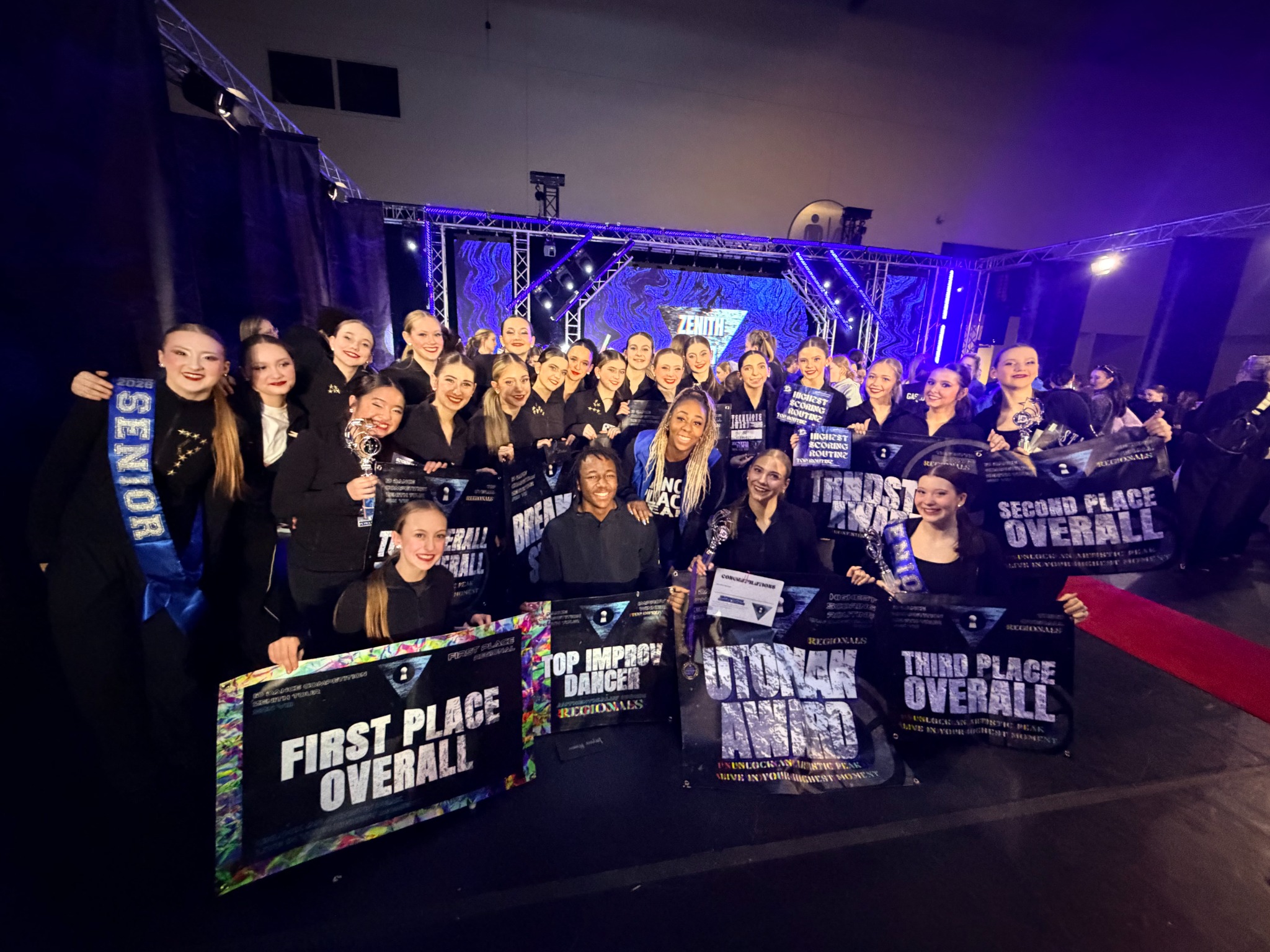 Dance Place dancers celebrating awards at competition